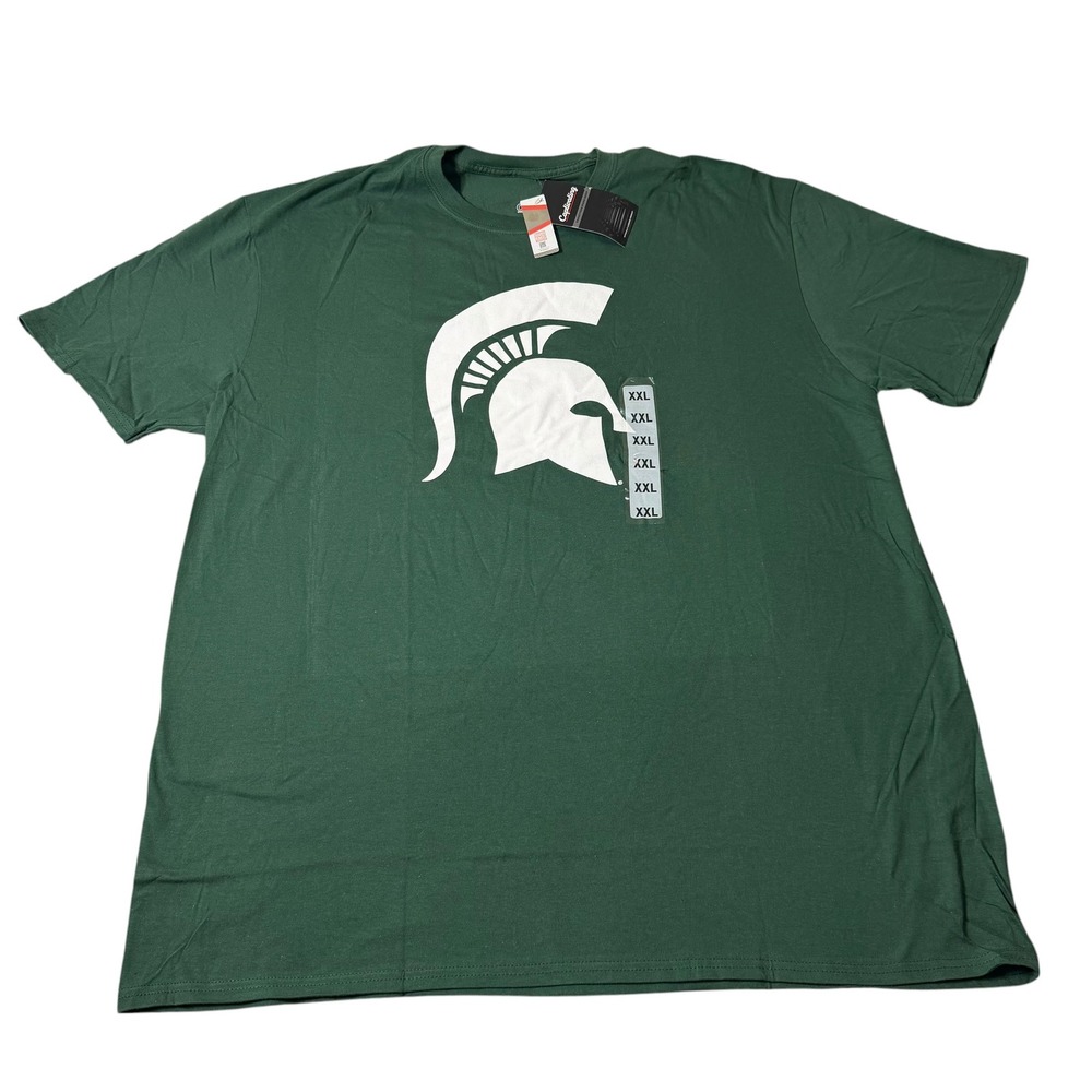NEW Captivating Michigan State Spartans Mens XXL Green Graphic T-Shirt NWT NCAA